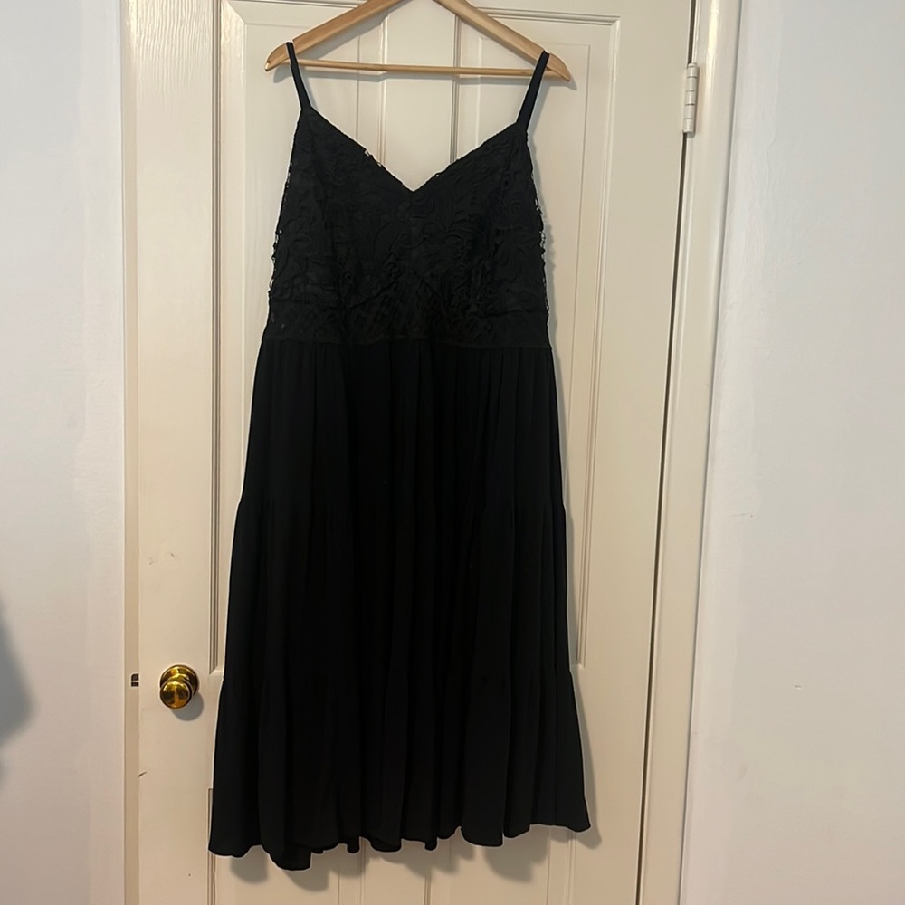 Black lace top dress